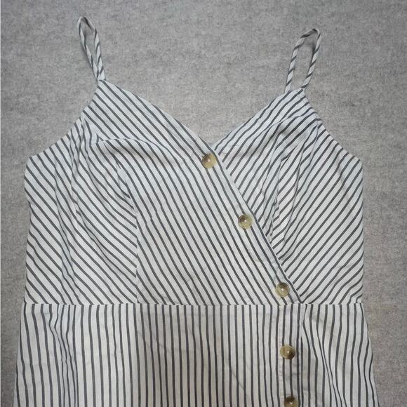 Maurices XL Striped Cotton Faux Wrap Midi Dress Coastal Boho Summer - Picture 3 of 9